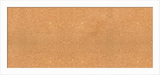 Amanti Art Natural Cork Board for Wall, 21x45 Vision Board with White Frame, Oversize Corkboard Office Decor for Home Organization, Casual Corkboard Pinboard to Display Items for Home Organization in-DeskLoop Office