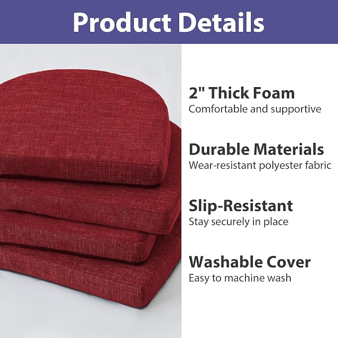 IPYNBAP Chair Cushions for Dining Chairs, Kitchen Chair Cushions, Non Slip - Image 2