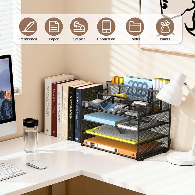 Docnest 4 Tier Mesh Desk Organizer, Stationery - Image 6