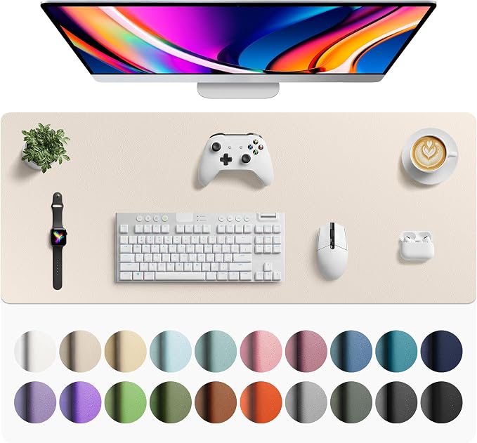 Aothia Faux Leather Desk Mat by AothiaSimpleNaturalUnique