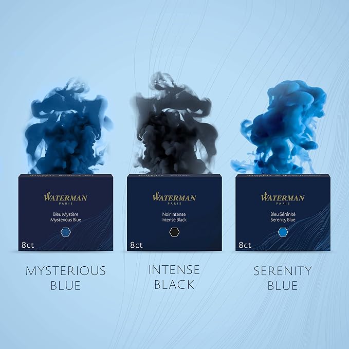 Waterman Fountain Pen Ink Cartridges, Mysterious Blue, Long Standard - Image 6