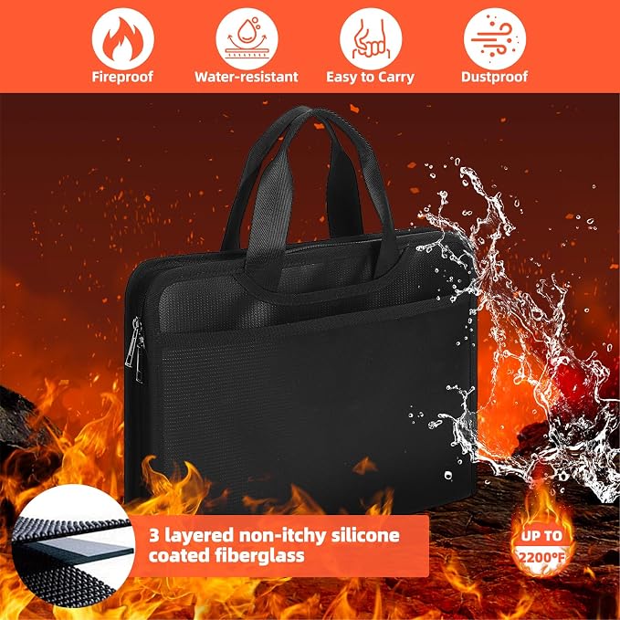 Fireproof Accordion File with Handle, Expandable File Folder Organizer - Image 2