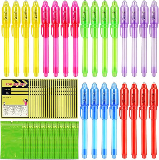 D&N Lifestyle 24 pcs UV Invisible Ink Pens with Word Search & Maze Activities Cards, Education & Party Favors, End of School Year Gift, Birthday, Halloween, Christmas, Goodie bag stuffers-DeskLoop Office