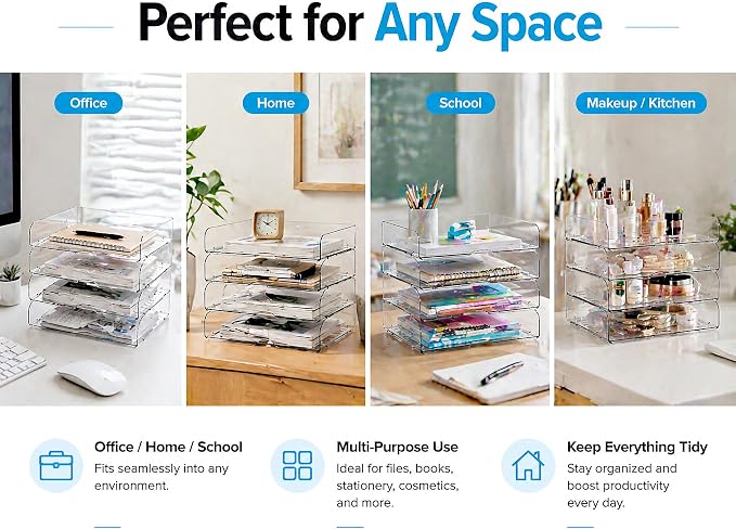 DCA 4 Tier Clear Desk Organizer - Image 7