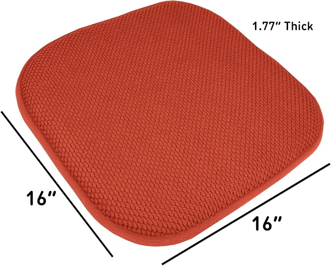 Sweet Home Collection Chair Cushion Memory Foam Pads Honeycomb Pattern Slip Non - Image 4