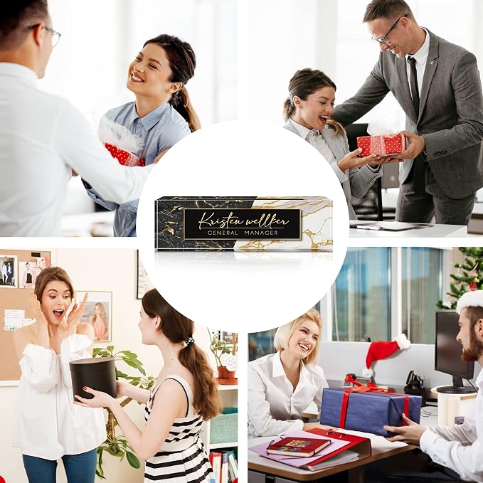 Personalized Office Name Plate for Desk, Custom Employee Appreciation Gifts - Image 5