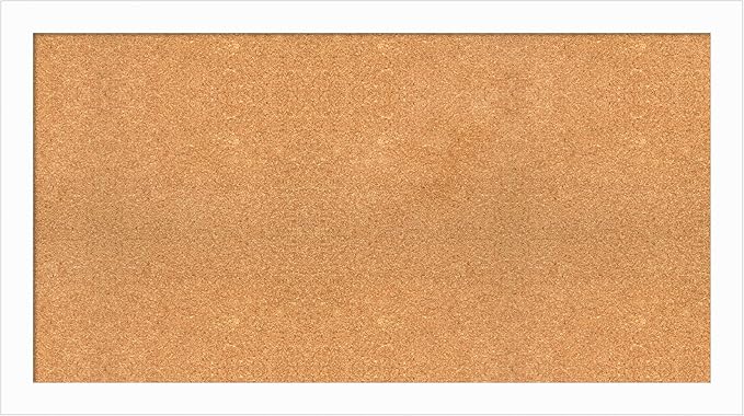 Amanti Art Natural Cork Board for Wall, 25x45 Vision Board with White Frame, Oversize Corkboard Office Decor for Home Organization, Casual Corkboard Pinboard to Display Items for Home Organization in-DeskLoop Office