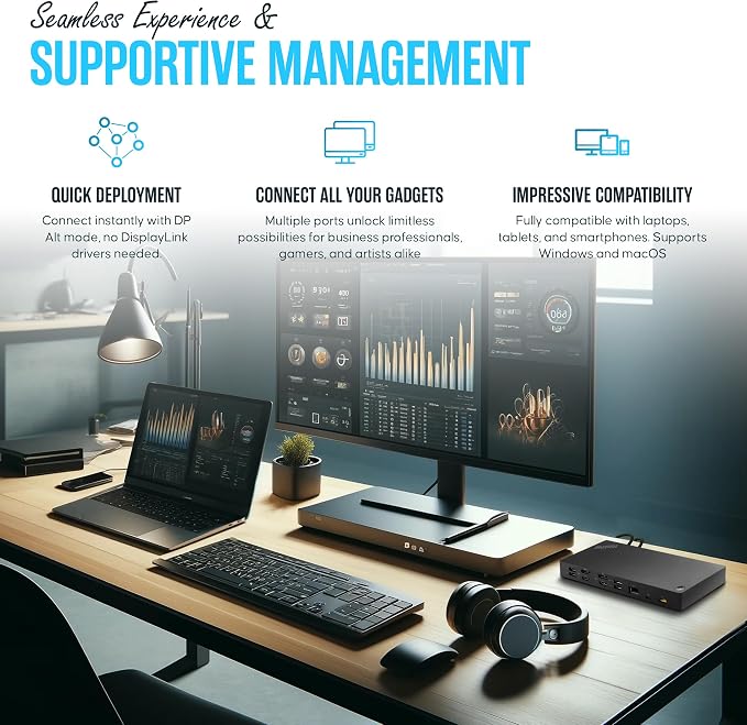 40AF0135US Lenovo Docking Station Dual Monitor Hybrid USB-C - Image 5