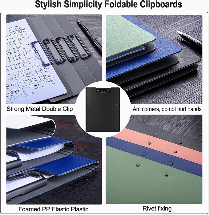 2 Pack Foldable Clipboards, A4 Office Clipboard Folder - Image 7