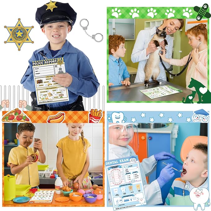 Eaasty Kids Pretend Play Notepads 4 x 6 Inch Pads - Image 5