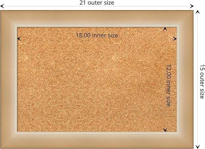 Amanti Art Natural Cork Board for Wall, 15x21 Vision Board with Gold Frame, Small Corkboard Office Decor for Home Organization, Modern Corkboard Pinboard to Display Items for Home Organization in-DeskLoop Office