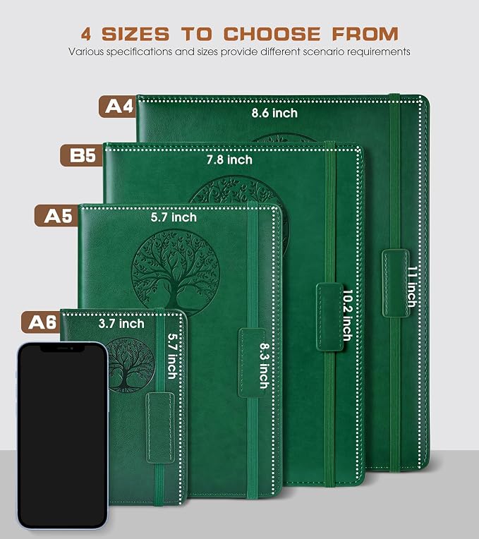 Biuwory A6 Leather Pocket Notebook, 140 Lined Pages Hardcover Small Journal | - Image 2