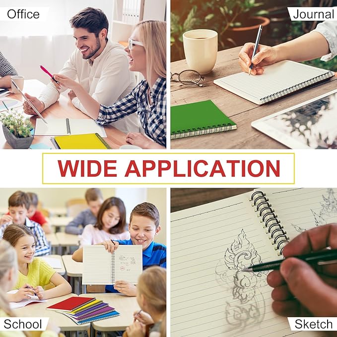 Yahenda 6 Pcs Spiral Notebook Bulk A5 Journal Lined 8.3'' x 5.5'' Writing Composition Paper Small Notepad Subject Notebook for Students Office Business Back to School Supplies (Mixed Colors)-DeskLoop Office