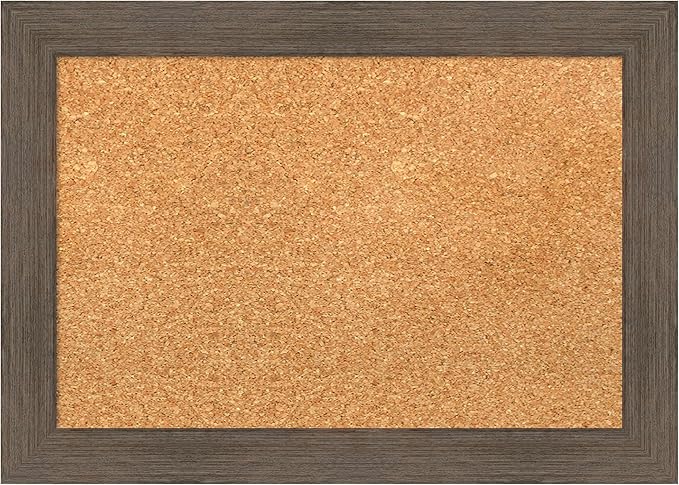 Amanti Art Natural Cork Board for Wall, 15x21 Vision Board with Brown Wood Frame, Small Corkboard Office Decor for Home Organization, Country Rustic Corkboard Pinboard to Display Items for Home-DeskLoop Office