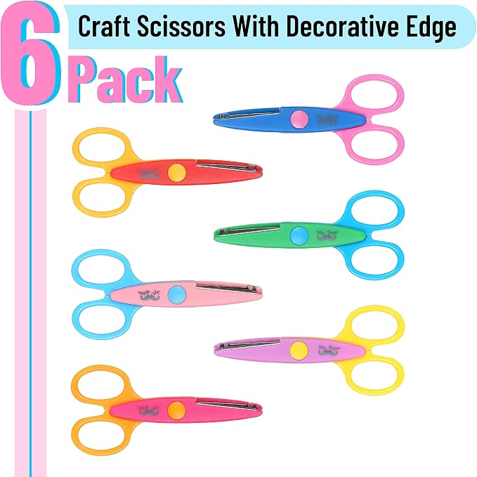 Mr. Pen- Craft Scissors Decorative Edge, 6 Pack, Bright Zig Zag Scissors | - Image 2