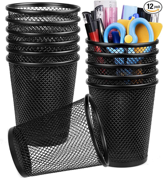 Gwybkq Pen Holder for Desk Mesh Pen Cups Metal Pencil Holder 12 Packs Desk by Gwybkq