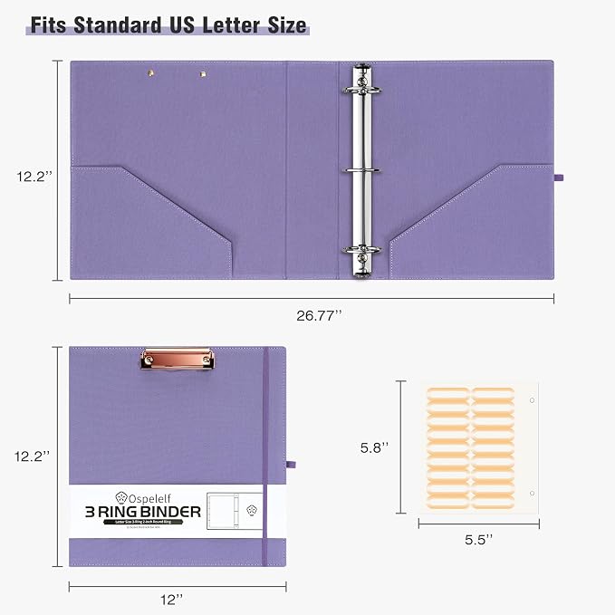 Ospelelf 2 Inch 3 Ring Binder Organizer - Image 6