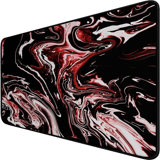 Large Extended Mouse Pad with Stitched Edges, Durable Non-Slip Natural Rubber by Hsmienk