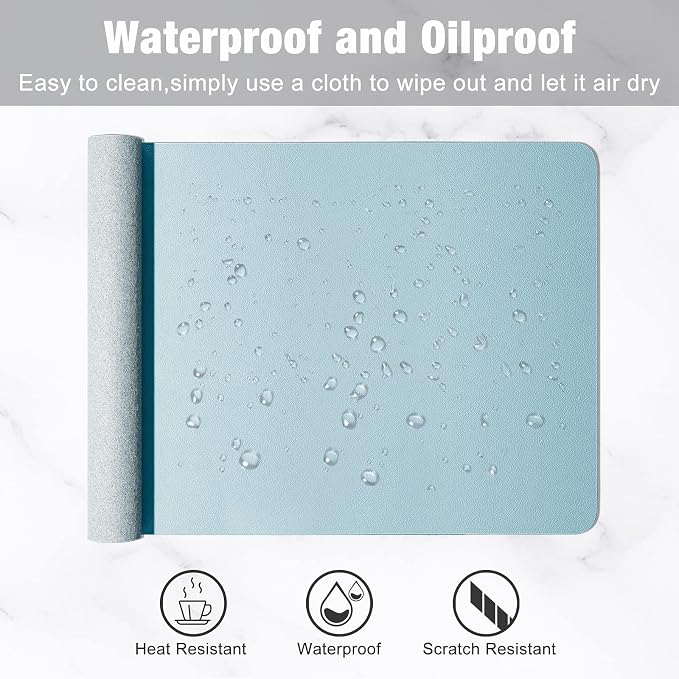Hsurbtra Desk Pad, 23.6" x 13.8" PU Leather Desk Mat, M Extended Mouse Pad - Image 6