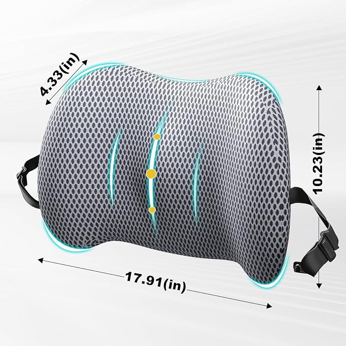 BYMECOST Lumbar Support Pillow for Car, Memory Foam Car Seat Back Support - Image 2