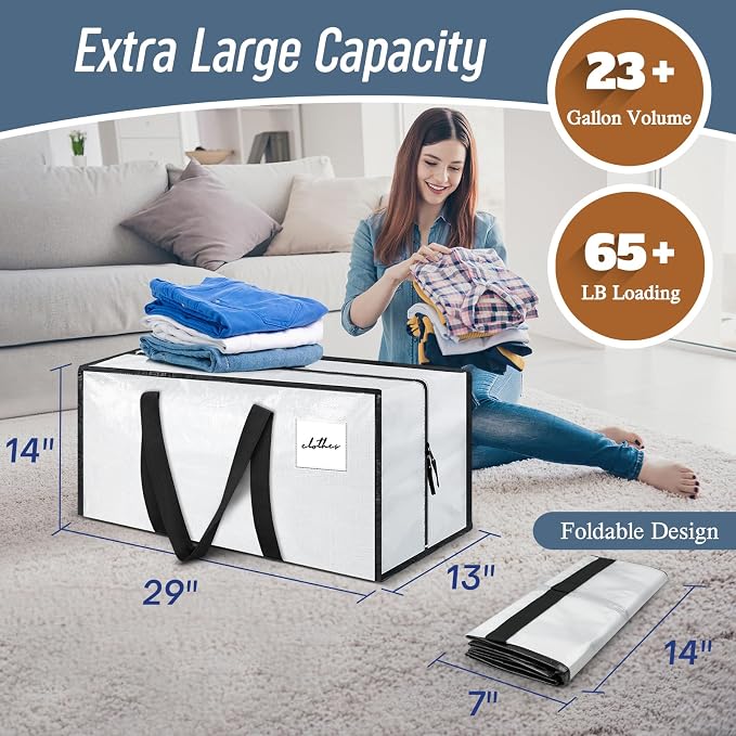 12 Pack Extra Heavy Duty Large Moving Bags - Image 3