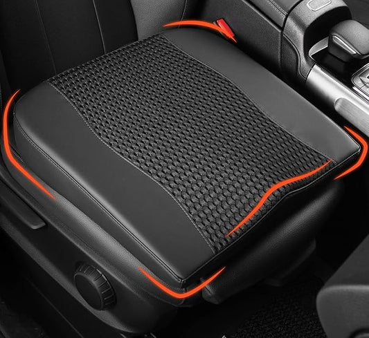 Car Seat Cushion, Comfort Memory Foam Car Cushions for Driving - Sciatica & Lower Back Pain Relief, Driver Seat Pillow for Auto, Office Chair, Wheelchair - 4D Mesh Black-DeskLoop Office