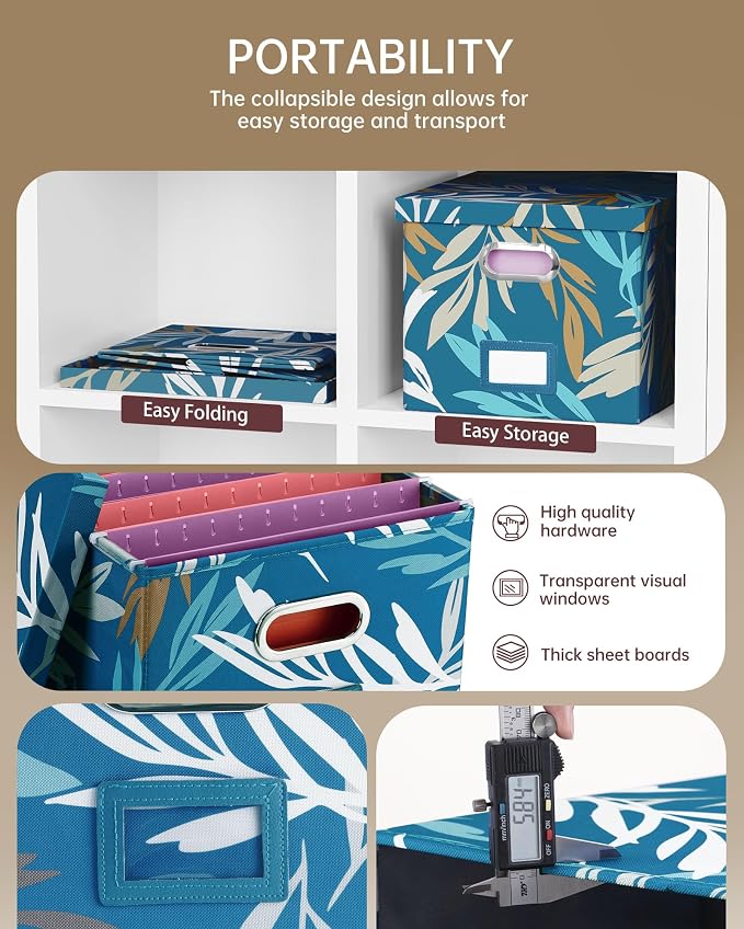 Oterri File Organizer with Lid, File Box, File Cabinet - Image 4