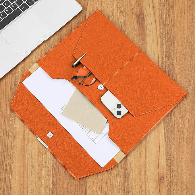VANRA File Folder Document Holder Organizer Waterproof Portfolio Leather Folder - Image 3