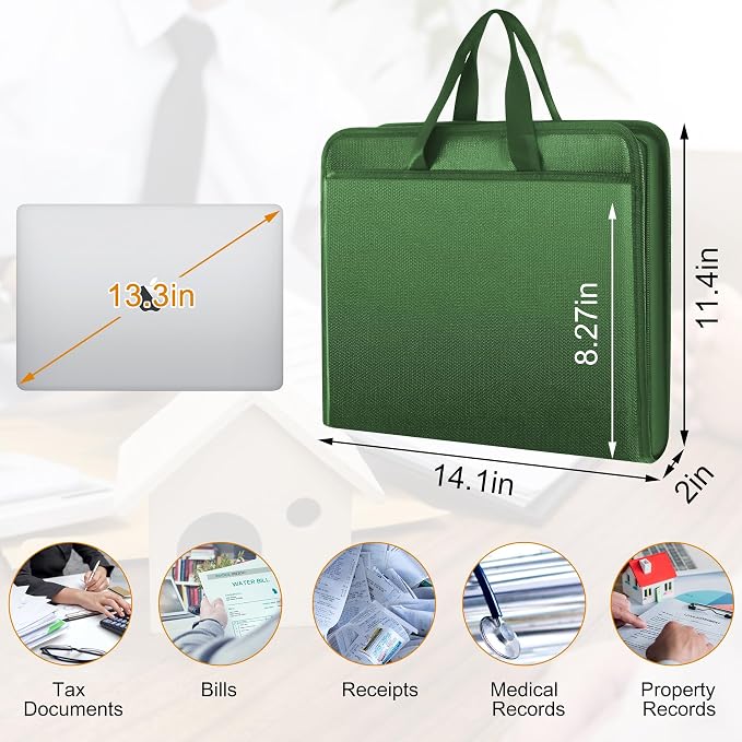 onvvippiv File Organizer Fireproof Expanding Accordion File Folder | Document - Image 5