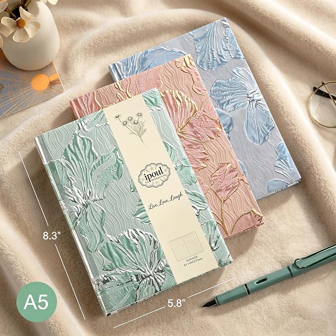 Flower Notebook, Lay Flat, Wide Ruled Pages, Writing Journal - Image 3