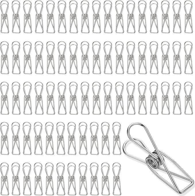 100 Pcs Paper Clips Metal Wire Hollow Out Clothespins Multi Purpose Utility by Sabary