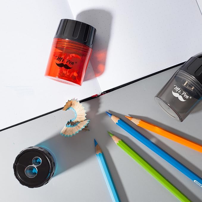 Mr. Pen- Pencil Sharpeners Manual, 6 Pack, Dual Hole | Colorful Handheld Pencil - Image 5