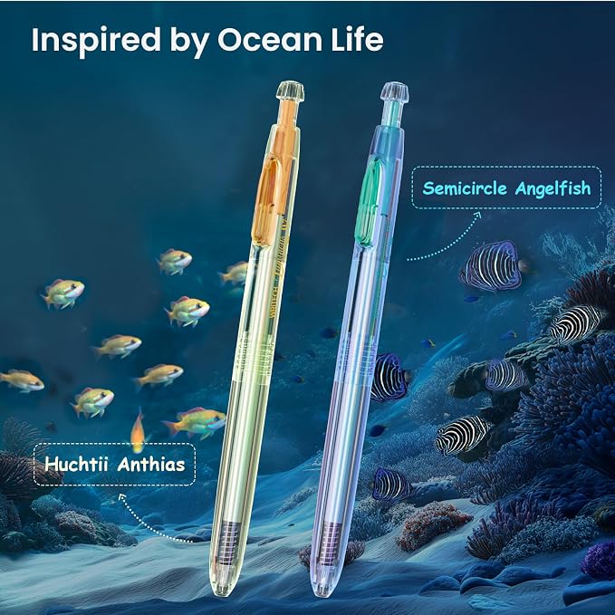 WRITECH Gel Pens Medium Point: Luminous pen set 0.7mm Black Ink Includes 2 Pens - Image 8