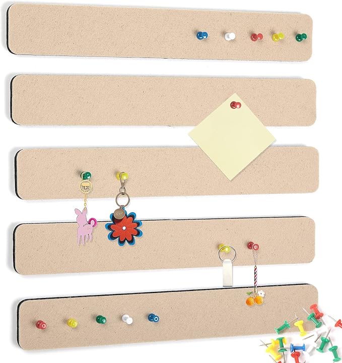 5 Pack Felt Pin Board Bar Strips Bulletin Board by SayHellotoGoodLife