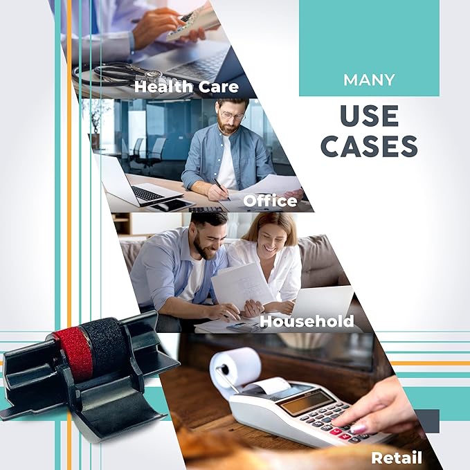 CATIGA IR-40T Ink Roller Cartridge for Printing Calculators and Adding Machines, Black/Red Pack of 2, Used with Casio HR-100TM HR-150TM HR-170RC, Sharp EL-1750V EL-1801V, CP30A CP90A-DeskLoop Office