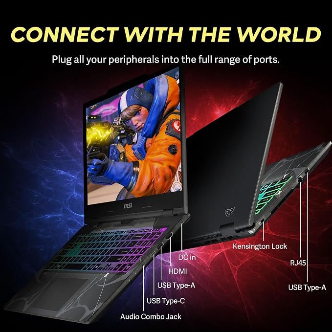 msi Cyborg 15.6" 144Hz FHD IPS Gaming Laptop, Intel Core 7-240H, 64GB RAM - Image 9