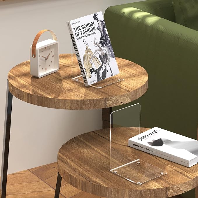 Acrylic Bookends 6 Pcs, Transparent Organizer, Holder Stand Decorative - Image 6
