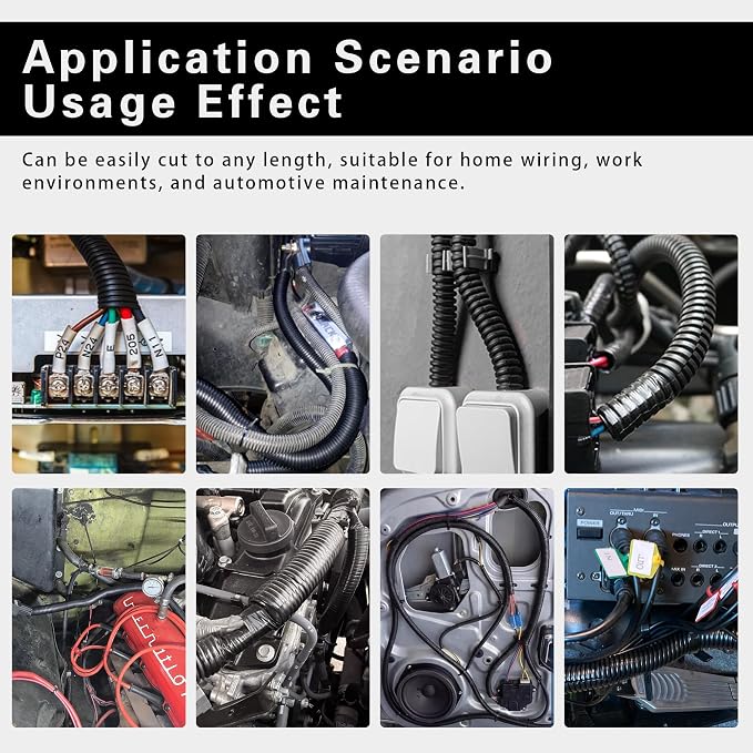 Split Wire Loom Tubing, 25FT 1/4Inch Heat Resistance Wire Protector | Cable - Image 7