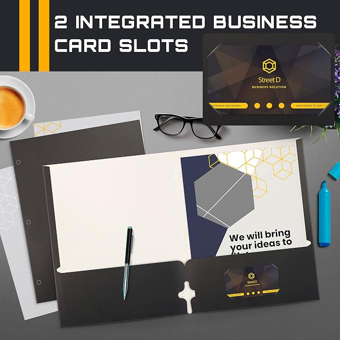 Better Office Products Two Pocket Portfolio Folders, Letter Size Paper Folders - Image 4