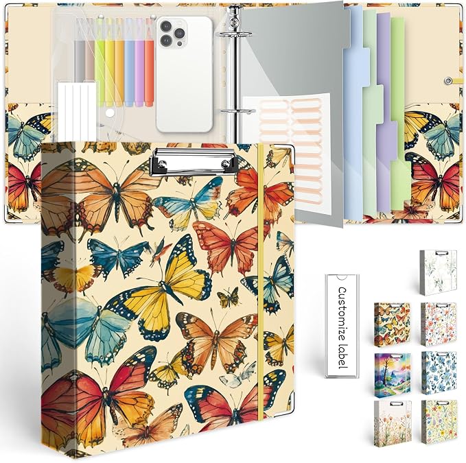 3 Ring Binder 2 Inch for 8.5"x11" Paper, Three Ring Binders by KLLVE
