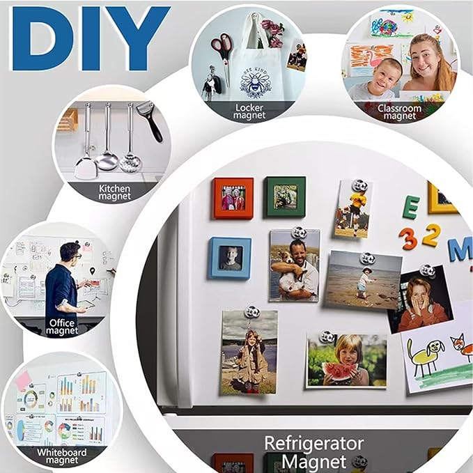 Strong Fridge Magnets, 20 x 25mm, Heavy Duty Magnetic Push Pins - Image 6