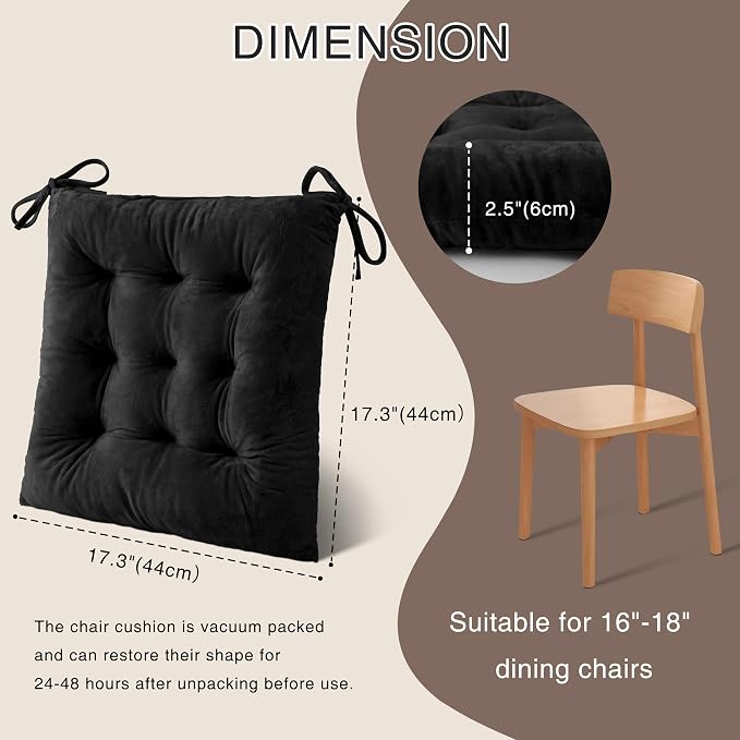 OVOV 6 Pack Chair Cushions for Dining Chairs Soft Seat Cushions for Kitchen - Image 2