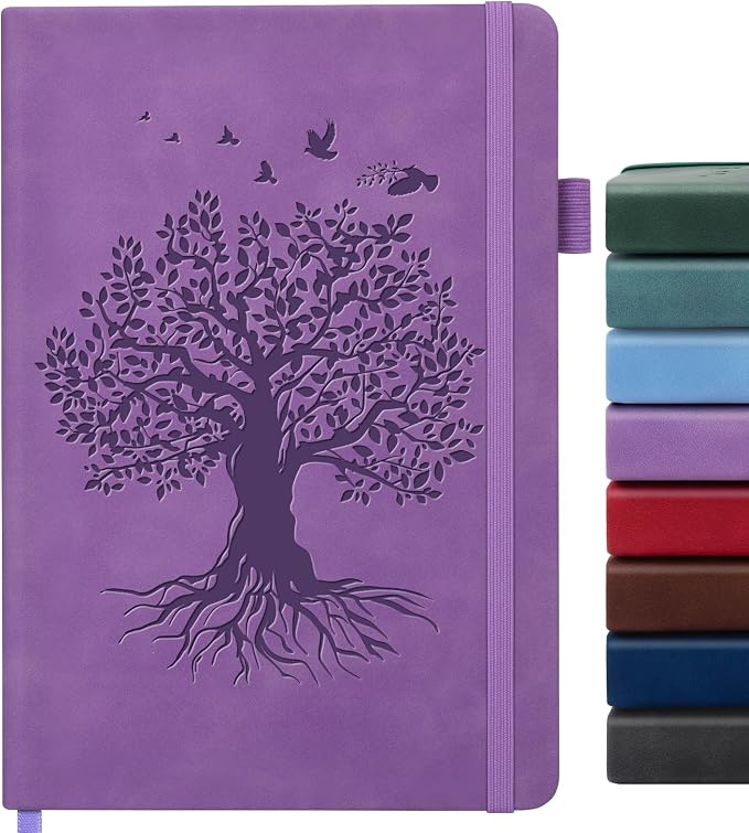 Lined Journal Notebook for Women Men, A5 Hardcover Leather Journals for Writing by ALKALO