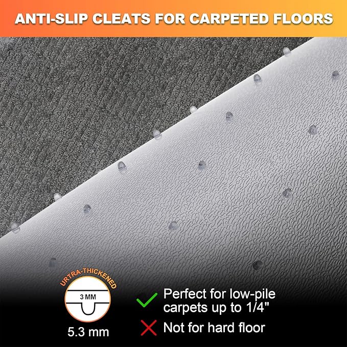 Chair Mat for Carpet- Low Pile Carpet Protector for Office Gaming Computer Desk - Image 7