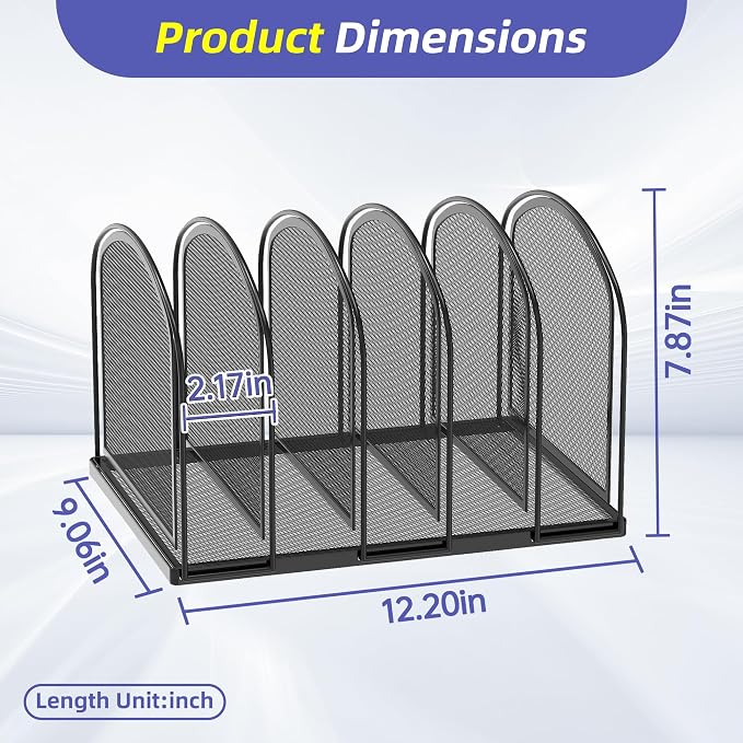 SUPEASY File Organizer for Desk, 5-Section Mesh Desk Organizer, Vertical File - Image 4