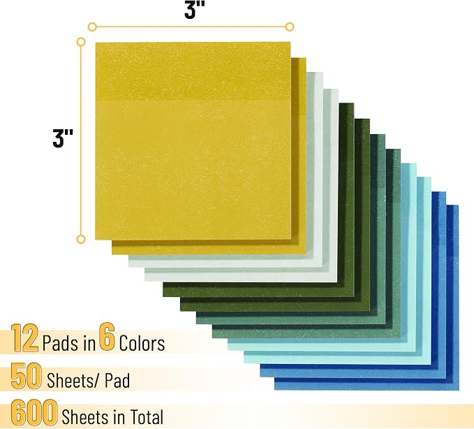 Mr. Pen- Sticky Notes, 12 Pads, 600 Sheets, Natural Vintage | Sticky Notes Bulk - Image 2