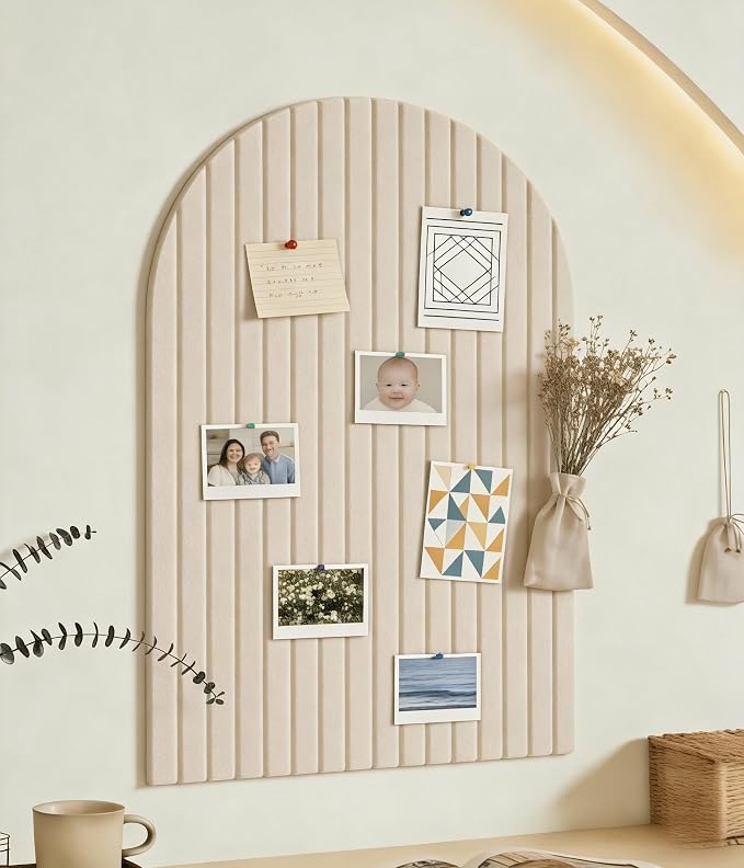 Large Arched Felt Bulletin Board, Sized 36" x 24" by Unknown