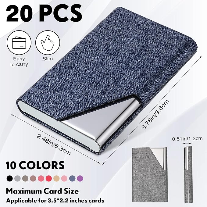Yexiya 20 Pieces PU Leather Business Card Holder - Image 2