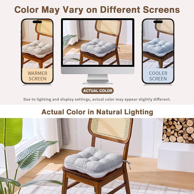 BETU Chair Cushions for Dining Chairs Set of 6, 3.5" Thick Kitchen Table Chair - Image 5