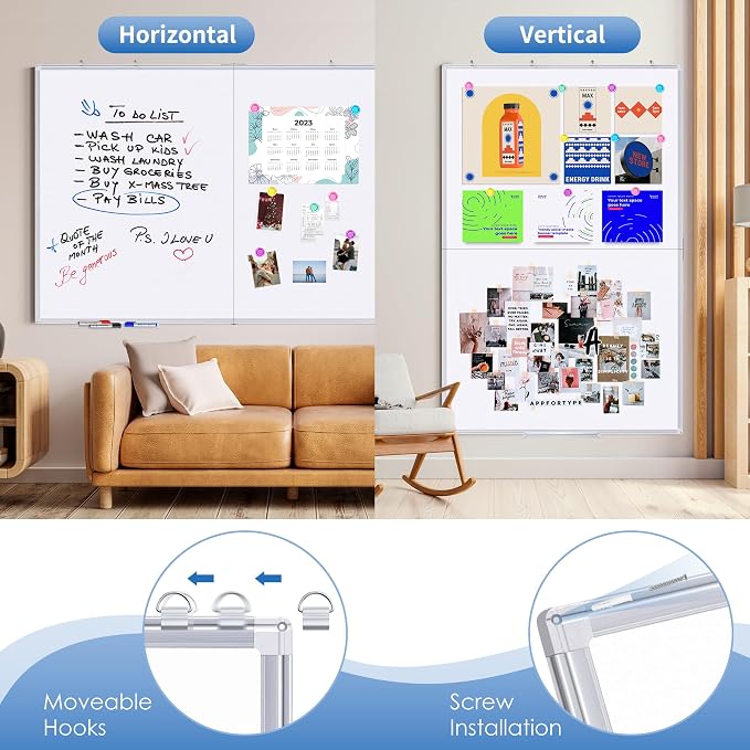Magnetic Whiteboard Dry Erase, 48 x 36 inch Large White Board - Image 4